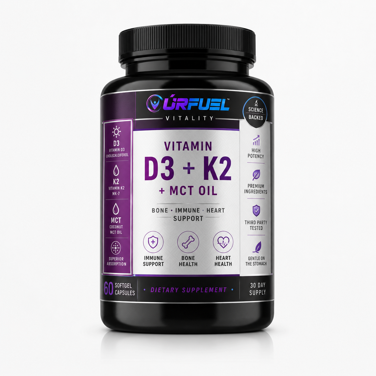 Vitamin D3 + K2 + MCT Oil